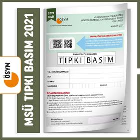 Msü 2021 Ösym Tıpkı Basım Türkiye Geneli Dijital Çözümlü Soru Kitapçığı