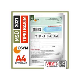 Msü 2021 Ösym Tıpkı Basım Türkiye Geneli Dijital Çözümlü Soru Kitapçığı