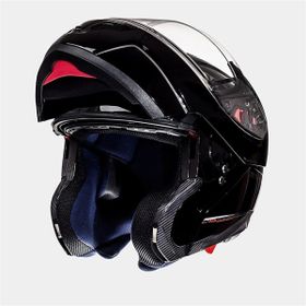MT Atom Sv Solid Gloss Çene Açılır Siyah Motosiklet Kaskı