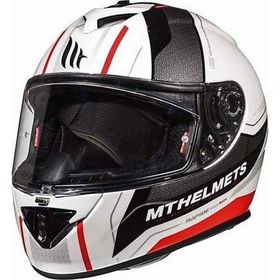 MT Rapide Duel Gloss Full Face Beyaz Siyah Motosiklet Kaskı