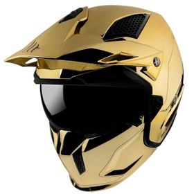 MT Street Fighter Krom Gold A9 Çene Açilir Motosiklet Kaskı