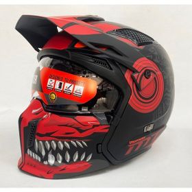 MT Street Fighter Sv Aztec B5 Siyah Kırmızı Motosiklet Kaskı