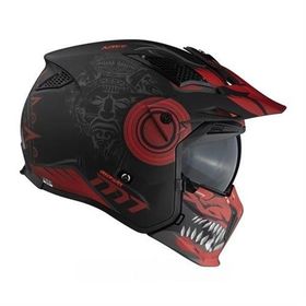 MT Street Fighter Sv Aztec B5 Siyah Kırmızı Motosiklet Kaskı