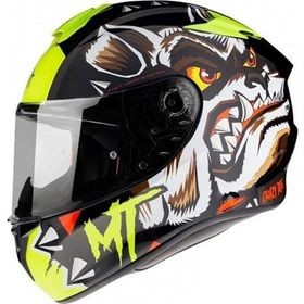MT Targo Crazy Dog A2 Full Face Sarı Motosiklet Kaskı