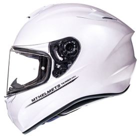 MT Targo Solid A0 Gloss Pearl White Full Face Motosiklet Kaskı