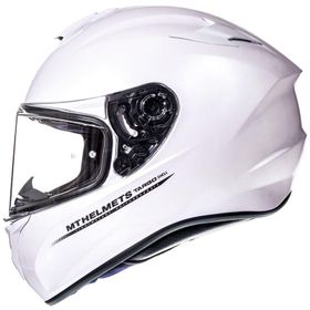 MT Targo Solid A0 Gloss Pearl White Full Face Motosiklet Kaskı