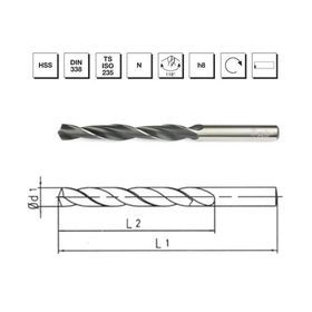 MTE B00000010220 Makina Takım 2.2 mm HSS DIN 338 Silindirik Saplı Haddeli Matkap Ucu