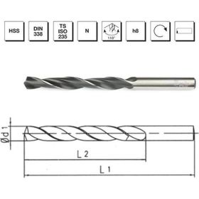 MTE B00000010560 Makina Takım 5.6 mm HSS DIN 338 Silindirik Saplı Haddeli Matkap Ucu