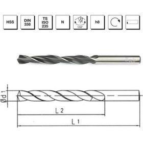 MTE B00000010620 Makina Takım 6.2 mm HSS DIN 338 Silindirik Saplı Haddeli Matkap Ucu