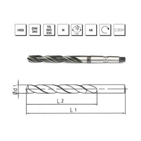 MTE B00004002450 Makina Takım 24.5 mm HSS DIN 345 Mors Konik Saplı Matkap Ucu