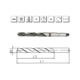 MTE B00004002450 Makina Takım 24.5 mm HSS DIN 345 Mors Konik Saplı Matkap Ucu