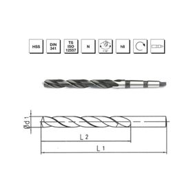 MTE B00007301600 Makina Takım 16 mm HSS DIN 341 Mors Konik Saplı Uzun Matkap Ucu