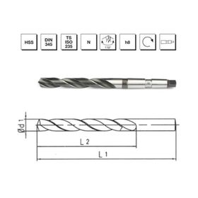 MTE B00007401600 Makina Takım 16 mm HSS DIN 345 Mors Konik Saplı Matkap Ucu