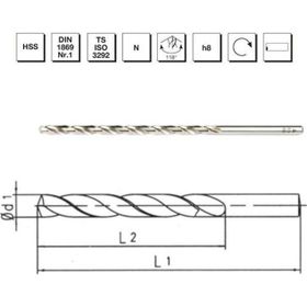 MTE B00007500250 Makina Takım 2.5 mm HSS DIN 1869-1 Silindirik Saplı Çok Uzun N Tipi Matkap Ucu