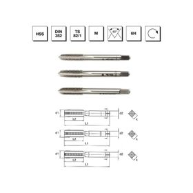 MTE B00100041800 M18 HSS DIN 352 Normal Vidalı 3'lü Takım Kılavuzu