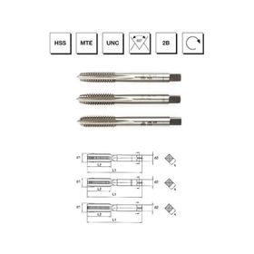 MTE B00100142540 1 inç HSS MTE Normu USA Normal Vidalı 3'lü UNC Takım Kılavuzu