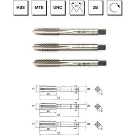 MTE B00100142540 1 inç HSS MTE Normu USA Normal Vidalı 3'lü UNC Takım Kılavuzu