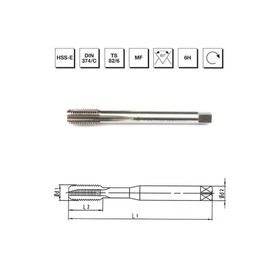 MTE B00105751206 M12x1.5 HSS-E DIN 374/C İnce Vidalı Düz Kanallı Makina Kılavuzu