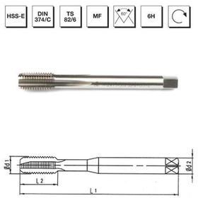 MTE B00105751206 M12x1.5 HSS-E DIN 374/C İnce Vidalı Düz Kanallı Makina Kılavuzu