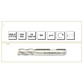 MTE B00276181400 14.0 mm HSS E %8 CO DIN 844 BN Silindirik Saplı Kısa Parmak Freze