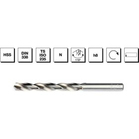 MTE HSS DIN 338 Taşlanmış 22 mm Silindirik Saplı Kısa Matkap Ucu