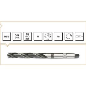 MTE HSS DIN 345 37 mm Mors Konik Saplı Matkap Ucu