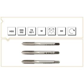 MTE HSS DIN 352 Metrik Normal Vidalı 3'lü Takım 6 mm El Kılavuzu