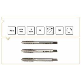 MTE HSS DIN 352 Metrik Normal Vidalı 3'lü Takım 6 mm El Kılavuzu