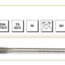 MTE HSS E DIN 376/C Metrik Normal Vidalı Düz Kanallı M 20x2,5 Makina Kılavuzu