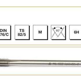 MTE HSS E DIN 376/C Metrik Normal Vidalı Düz Kanallı M 20x2,5 Makina Kılavuzu