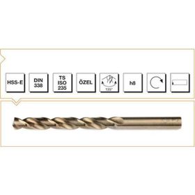 MTE Makina Takım 4 mm Hss-E Dın 338 Silindirik Saplı Kısa Altın Seri Matkap Ucu