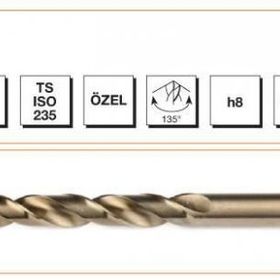MTE Silindirik Saplı Krom Altın Seri 8.5 mm Matkap Ucu