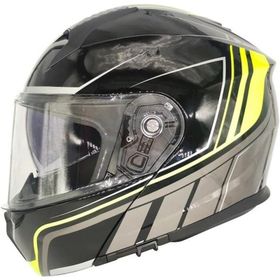 MTS M-966 Çene Açılır Sarı Siyah Motosiklet Kaskı