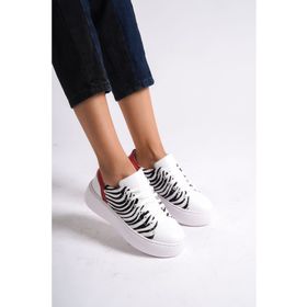 Mubiano MB6303-Z Zebra Desenli Kalın Taban Kadın Spor Ayakkabı