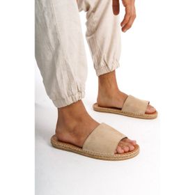 Mubiano MSSR122-BJ Bej Taban Summer Erkek Deri Süet Terlik