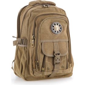 Mucco Ççs CCS51413 Bej Kanvas Kumaş Unisex Suya Dayanıklı Çok Cepli Sırt Çantası - Standart