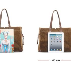 Muchuan Batik Kanvas Kahverengi Kadın Postacı Çanta