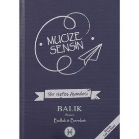 Mucize Sensin Balık Burcu Sembollü Süresiz Tarihsiz Lacivert 25x17 cm Ajanda