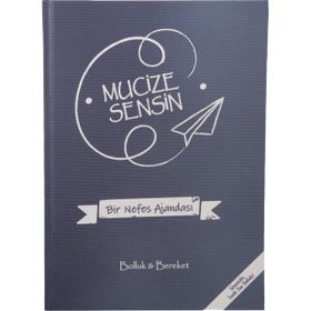 Mucize Sensin Temalı Tarihsiz Süresiz Lacivert Sert Kapak 192 Sayfa Büyük Boy 25x17 cm Ajanda
