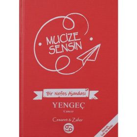 Mucize Sensin Yengeç Burcu Sembollü Süresiz Tarihsiz Kırmızı Lacivert Sert Kapak 192 Sayfa Büyük Boy 25x17 cm Ajanda