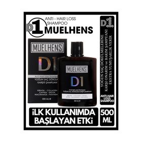 Muelhens D1 Anti Hair Loss Shampoo Yoğun Saç Dökülme Karşıtı 2x500 ml Özel Bakım Şampuanı
