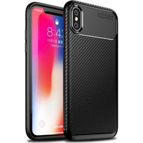 Mueral Apple iPhone XS Karbon Negro Arka Siyah Silikon Kılıf