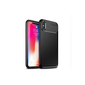 Mueral Apple iPhone XS Karbon Negro Arka Siyah Silikon Kılıf
