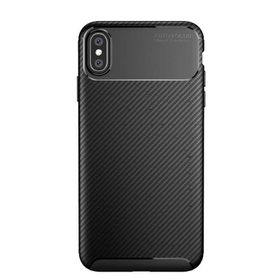 Mueral Apple iPhone XS Karbon Negro Arka Siyah Silikon Kılıf