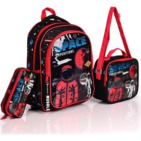 Muggle 9132 Space Expeditions Siyah 3'lü Okul Sırt Çantası Set
