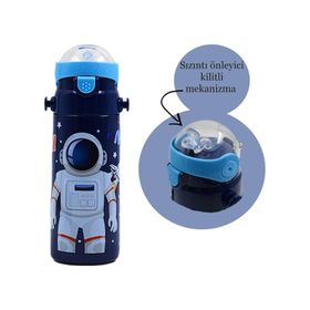 Muggle MT-2635 550 ml Uzay Desenli Pipetli Çelik Matara