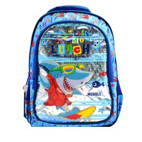 Muggle MU-0044 2 Bölmeli Cute Shark Mavi Okul Sırt Çantası