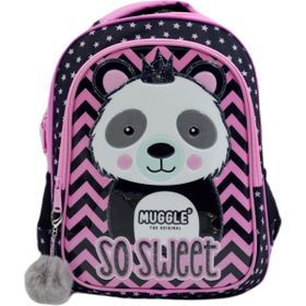 Muggle MU-8652 2 Bölmeli Panda Siyah Okul Sırt Çantası