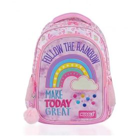 Muggle MU6696 Pembe Soft Rainbow Okul Çantası