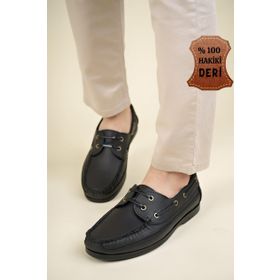 Muggo Dexter Siyah Hakiki Deri Casual Erkek Günlük Ayakkabı
